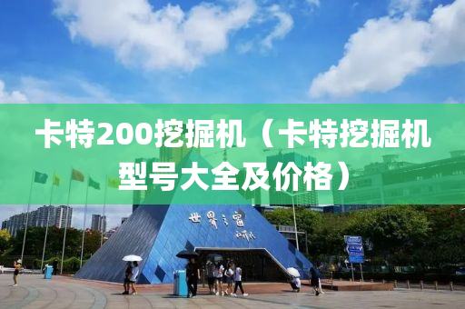 卡特200挖掘机（卡特挖掘机型号大全及价格）