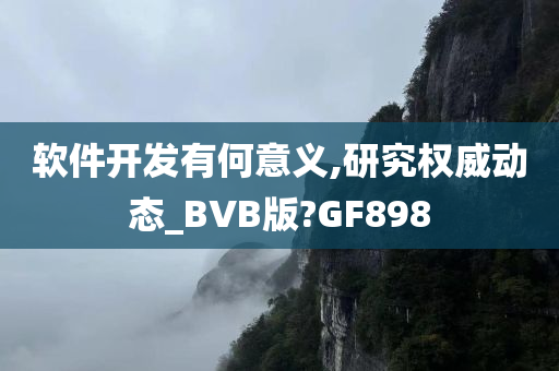 软件开发有何意义,研究权威动态_BVB版?GF898