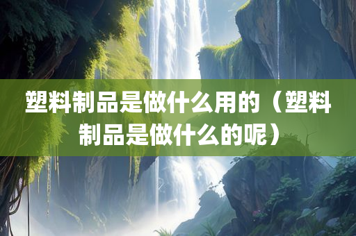 塑料制品是做什么用的（塑料制品是做什么的呢）