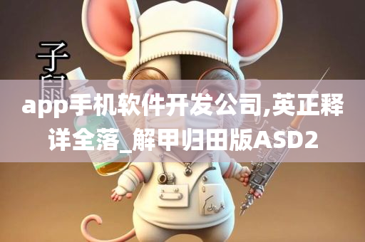 app手机软件开发公司,英正释详全落_解甲归田版ASD2