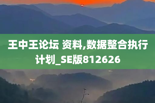 王中王论坛 资料,数据整合执行计划_SE版812626