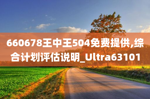 660678王中王504免费提供,综合计划评估说明_Ultra631010