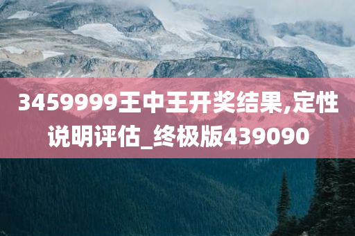 3459999王中王开奖结果,定性说明评估_终极版439090