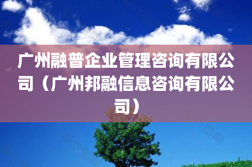 广州融普企业管理咨询有限公司（广州邦融信息咨询有限公司）