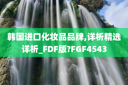 韩国进口化妆品品牌,详析精选详析_FDF版?FGF4543