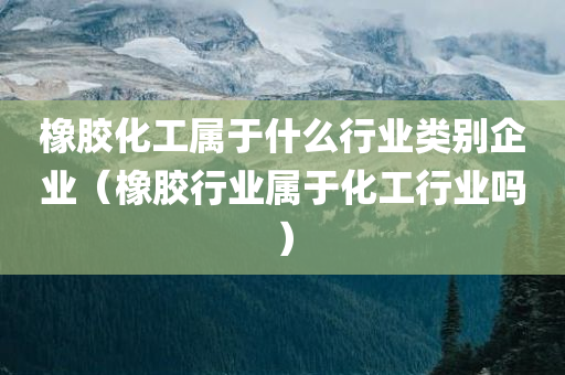 橡胶化工属于什么行业类别企业（橡胶行业属于化工行业吗）