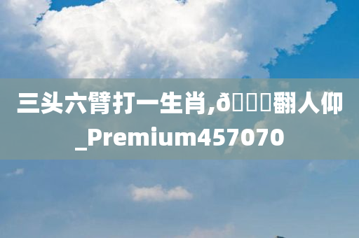 三头六臂打一生肖,🐎翻人仰_Premium457070