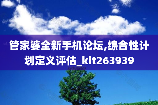 管家婆全新手机论坛,综合性计划定义评估_kit263939