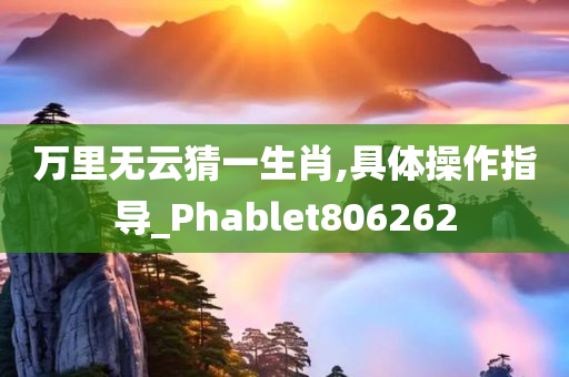 万里无云猜一生肖,具体操作指导_Phablet806262