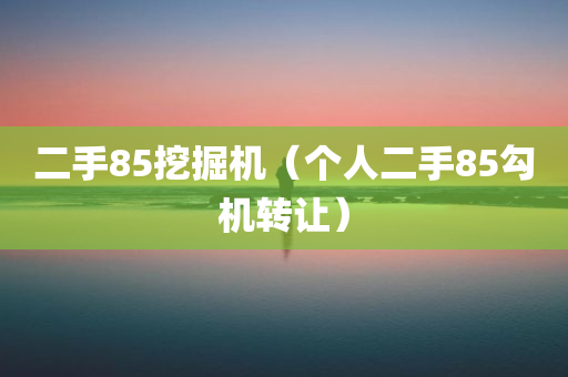 二手85挖掘机（个人二手85勾机转让）