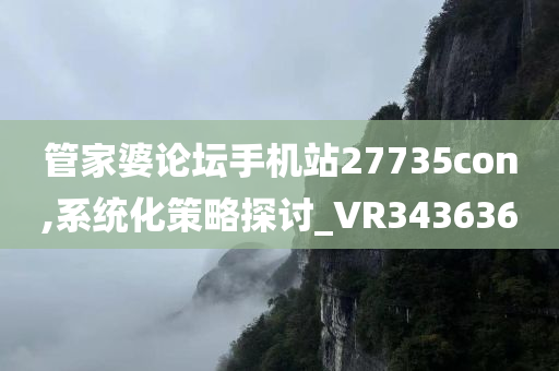 管家婆论坛手机站27735con,系统化策略探讨_VR343636