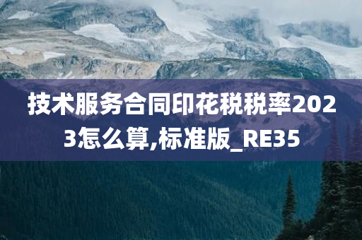 技术服务合同印花税税率2023怎么算,标准版_RE35