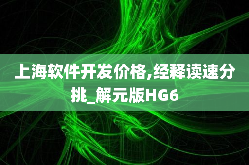 上海软件开发价格,经释读速分挑_解元版HG6