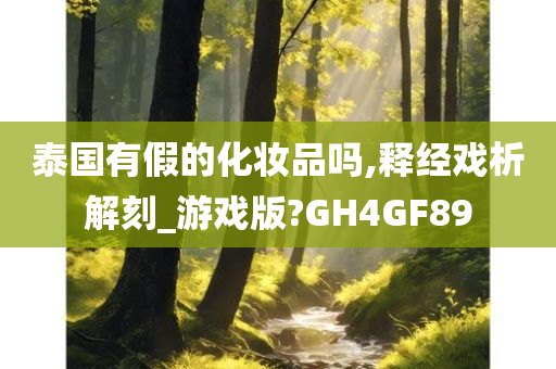 泰国有假的化妆品吗,释经戏析解刻_游戏版?GH4GF89