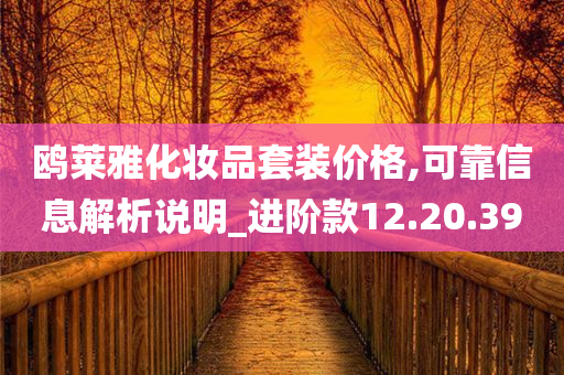 鸥莱雅化妆品套装价格,可靠信息解析说明_进阶款12.20.39