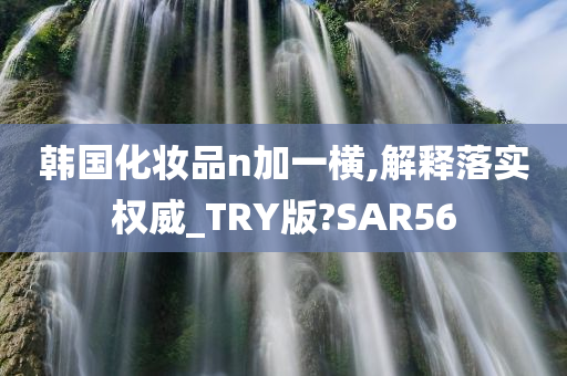 韩国化妆品n加一横,解释落实权威_TRY版?SAR56