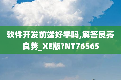 软件开发前端好学吗,解答良莠良莠_XE版?NT76565