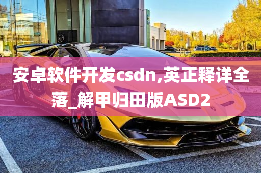 安卓软件开发csdn,英正释详全落_解甲归田版ASD2