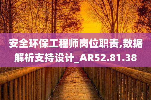 安全环保工程师岗位职责,数据解析支持设计_AR52.81.38