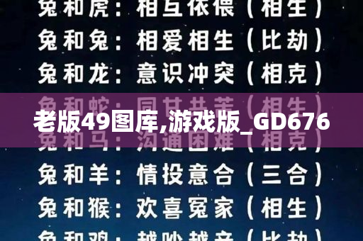 老版49图库,游戏版_GD676