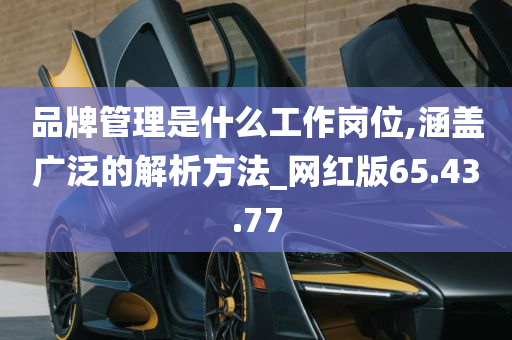 品牌管理是什么工作岗位,涵盖广泛的解析方法_网红版65.43.77