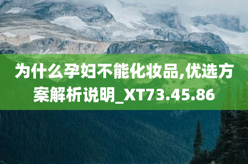 为什么孕妇不能化妆品,优选方案解析说明_XT73.45.86