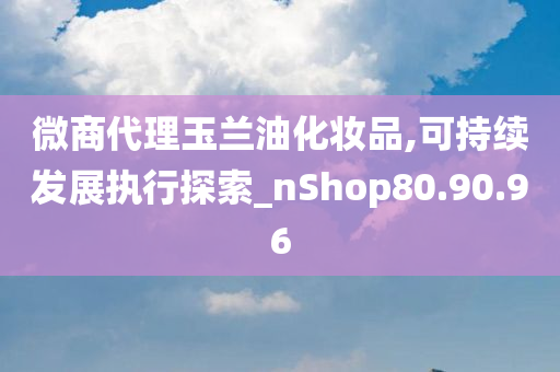 微商代理玉兰油化妆品,可持续发展执行探索_nShop80.90.96