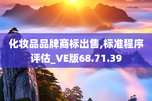 化妆品品牌商标出售,标准程序评估_VE版68.71.39