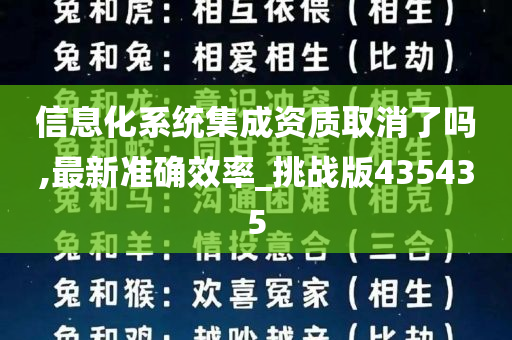 信息化系统集成资质取消了吗,最新准确效率_挑战版435435