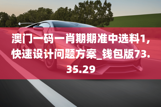 澳门一码一肖期期准中选料1,快速设计问题方案_钱包版73.35.29