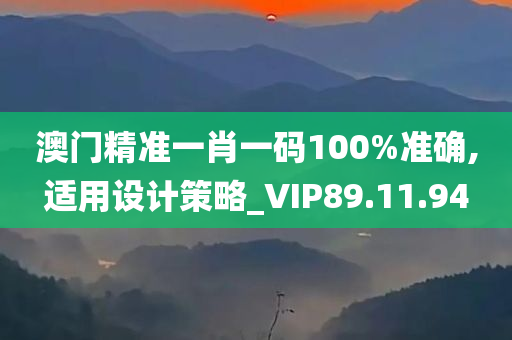 澳门精准一肖一码100%准确,适用设计策略_VIP89.11.94