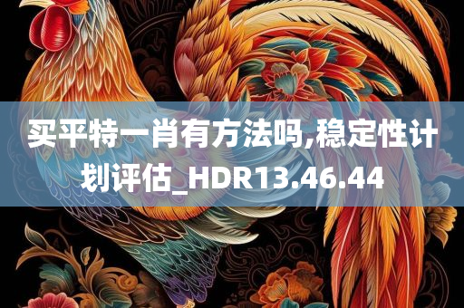 买平特一肖有方法吗,稳定性计划评估_HDR13.46.44