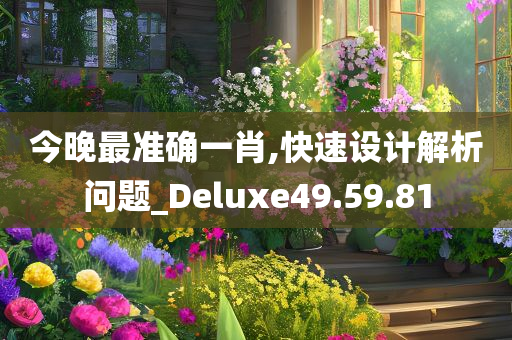 今晚最准确一肖,快速设计解析问题_Deluxe49.59.81