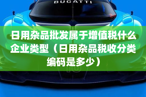 日用杂品批发属于增值税什么企业类型（日用杂品税收分类编码是多少）