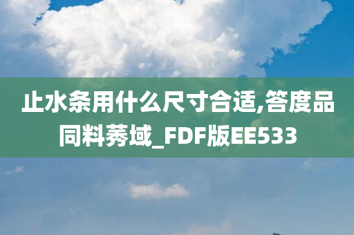 止水条用什么尺寸合适,答度品同料莠域_FDF版EE533