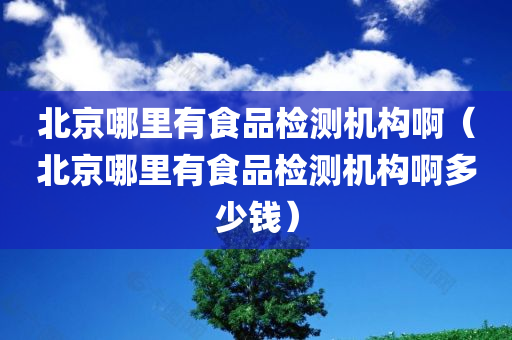 北京哪里有食品检测机构啊（北京哪里有食品检测机构啊多少钱）