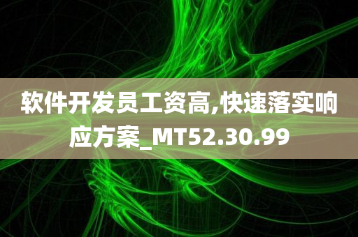 软件开发员工资高,快速落实响应方案_MT52.30.99