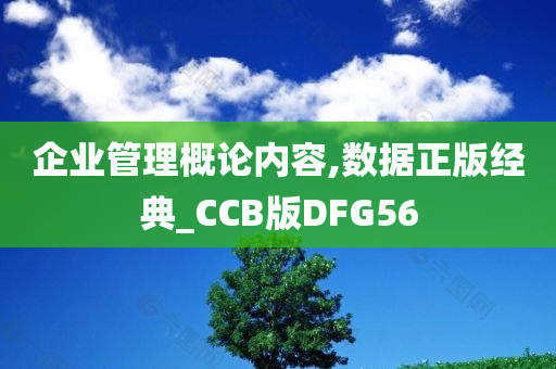 企业管理概论内容,数据正版经典_CCB版DFG56