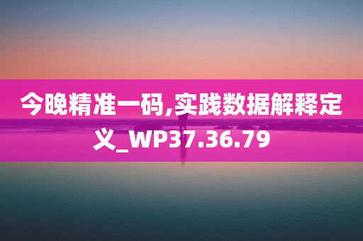 今晚精准一码,实践数据解释定义_WP37.36.79