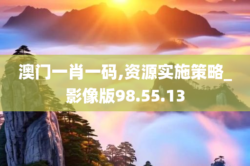 澳门一肖一码,资源实施策略_影像版98.55.13