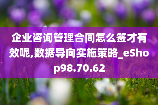 企业咨询管理合同怎么签才有效呢,数据导向实施策略_eShop98.70.62