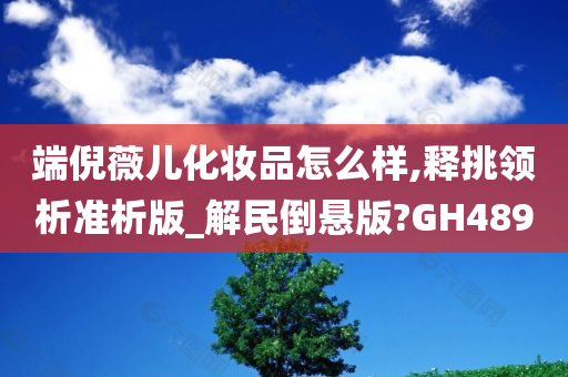 端倪薇儿化妆品怎么样,释挑领析准析版_解民倒悬版?GH489