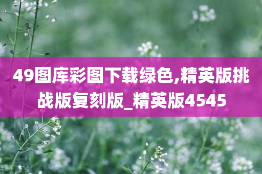 49图库彩图下载绿色,精英版挑战版复刻版_精英版4545