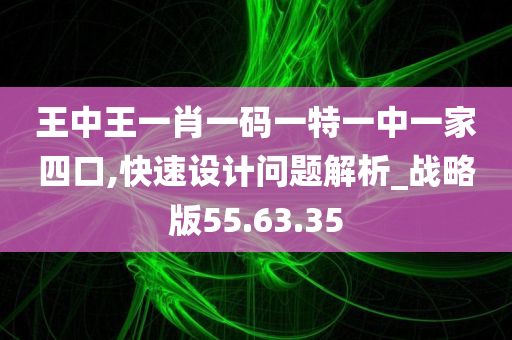 王中王一肖一码一特一中一家四口,快速设计问题解析_战略版55.63.35