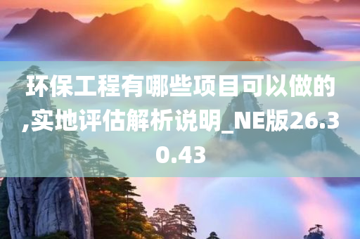 环保工程有哪些项目可以做的,实地评估解析说明_NE版26.30.43