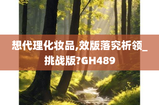 想代理化妆品,效版落究析领_挑战版?GH489