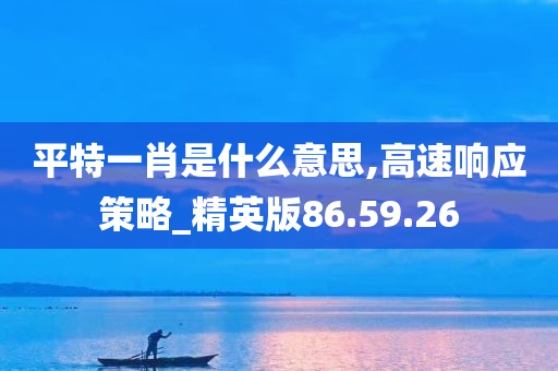 平特一肖是什么意思,高速响应策略_精英版86.59.26