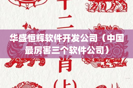 华盛恒辉软件开发公司（中国最厉害三个软件公司）