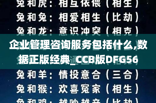 企业管理咨询服务包括什么,数据正版经典_CCB版DFG56