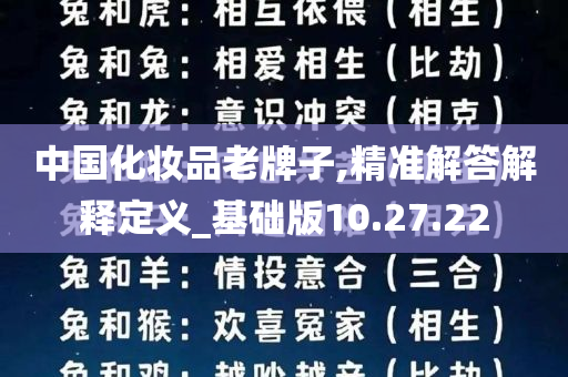 中国化妆品老牌子,精准解答解释定义_基础版10.27.22